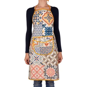 Grembiule con pettorina in tessuto antimacchia a fantasia Ginevra | Zita del Forte