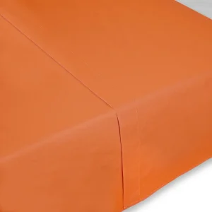 Lenzuolo sopra in percalle di puro cotone in tinta unita di Bossi