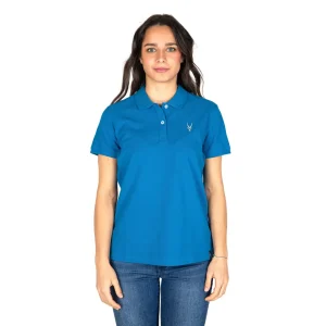 Maglia polo donna a mezza manica con bottoni in cotone piquè | Grabs