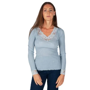 Maglia sottogiaccadonna a mancia lunga con scollo a V in Lana e Microfibra | Mariotti Lab