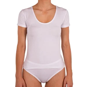 Maglia T-Shirt sottogiacca donna a paricollo a mezza manica in Modal | Mariotti Lab