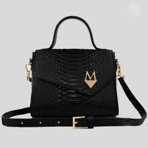 Borsa "Eccelsa" in vera pelle di Pitone Nero