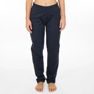 Pantalone donna lungo dritto in cotone felpato