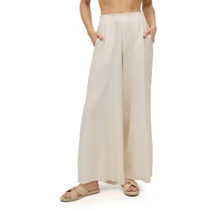 Pantalone lungo ampio con spacchi laterali in Viscosa e Lino | Ysabel Mora