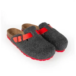 Pantofola con fibbia in tessuto orsetto | MaryHome