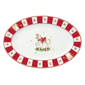 Piatto da portata ovale 35x23,5 cm in porcellana Christmas Tale | Easy Life