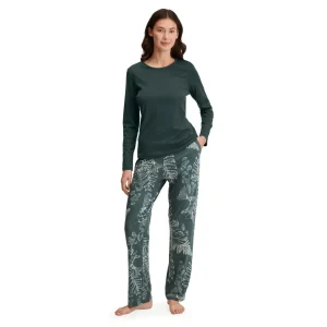 Pigiama donna a paricollo a manica lunga in cotone e Tencel Modal Botanic Seduction | Calida