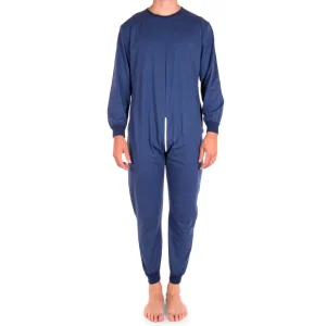 Pigiama tutone intero a tinta unita con cerniera in cotone leggero linea Sanity