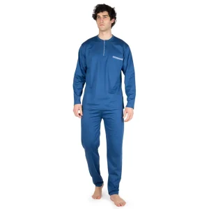 Pigiama uomo a serafino a manica lunga in cotone leggero mercerizzato | Mariotti Lab