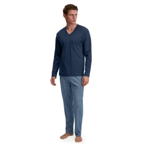 Pigiama uomo con scollo a V  amnaic alunga in puro cotone interlock Streamline | Calida