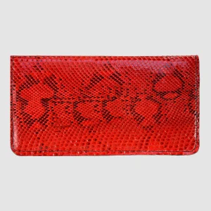 Portafoglio Rita  in vera pelle di Pitone Rosso Personalizzabile