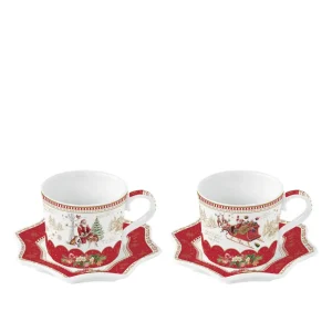 Set 2 tazzine caffè con piattino Christmas Memories | Easy Life