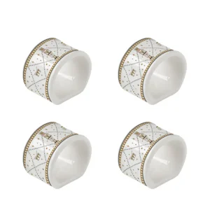 Set 4 portatovagliolo in porcellana Royal Nutcracker | Easy Life