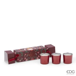 Set di 3 candele Joyful Cinnamon h 5 cm | EDG - Enzo De Gasperi