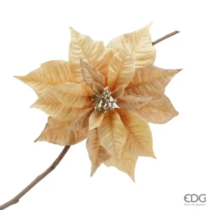 Stella di Natale dorata con clip di fissaggio d 33 cm | EDG - Enzo De Gasperi