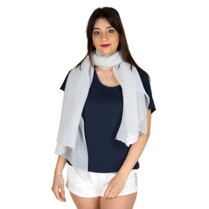 Stola plissettata donna in voile a tinta unita | Zita del Forte