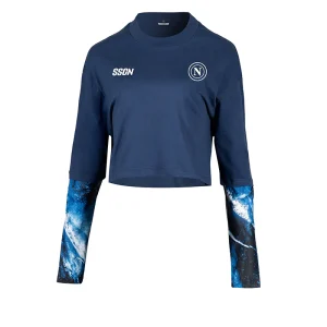 SSC Napoli T-Shirt Crop Marechiaro Blu Navy