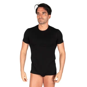 T-shirt uomo a mezza manica in cotone elasticizzat