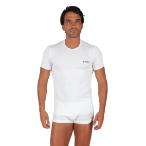 T-shirt uomo a mezza manica paricollo in cotone elasticizzato | Emporio Armani