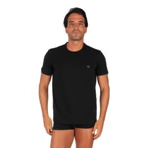 T-shirt uomo a mezza manica paricollo in cotone elasticizzato | Emporio Armani