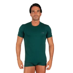 T-shirt uomo a mezza manica paricollo in cotone elasticizzato | Emporio Armani