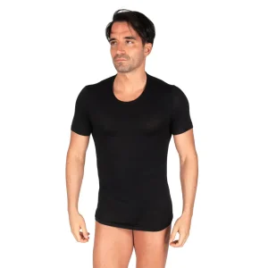 T-shirt uomo a paricollo a mezza manica in Modal & Cashmere | Mariotti Lab