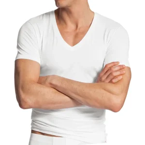T-Shirt uomo mezza manica scollo a V in cotone elasticizzato Evolution | Calida