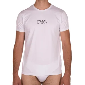 T-Shirt uomo paricollo a mezza manica con logo in cotone elasticizzato | Emporio Armani