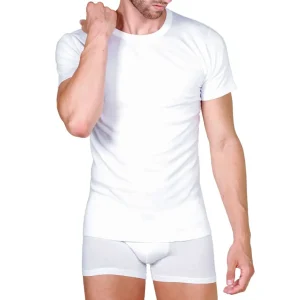 T-Shirt uomo paricollo a mezza manica in caldo cot