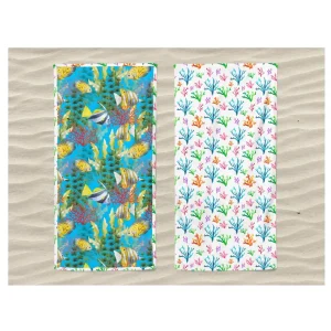 Telo mare in microfibra Mare Blu in fantasia double-face 100x170 cm | Daunex