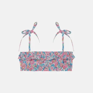 Top Balza onda Liberty Betsy Fluo Rosa Azzurro