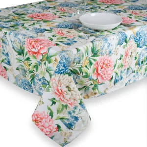 Tovaglia in tessuto antimacchia in fantasia Azzurra | Zita del Forte