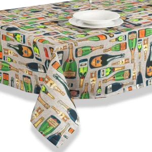 Tovaglia in tessuto antimacchia in fantasia Lorenza Champagne | Zita del Forte