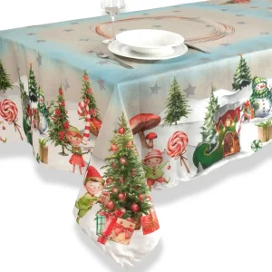 Tovaglia natalizia in cotone in fantasia piazzata Fatato