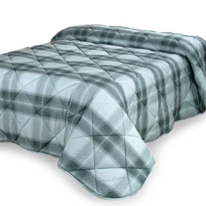 Trapunta invernale matrimoniale in cotone percalle in fantasia Capoliveri | Zita del Forte