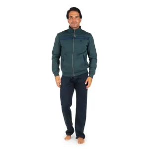 Tuta uomo in cotone felpato con zip senza cappuccio in tinta unita | Fratelli Campagnolo