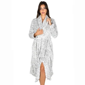 Vestaglia donna con cintura e collo a scialle in fantasia fiori | MaryHome